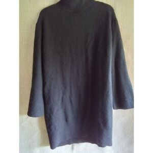 A New Day Sweater-Black-Turtle Neck-Flare Sleeves-Neck to Bottom 32 inch